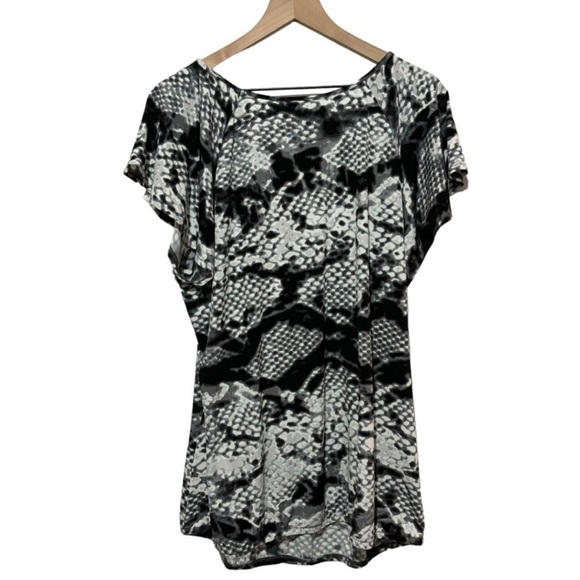 Worthington Woman Bundle of 2 Stretch Layered Ruffle Blouse Tops Animal Print 1X - Picture 4 of 15